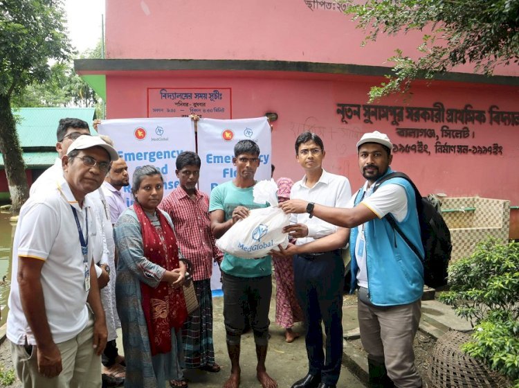 সিলেটের বন্যাদুর্গত  মানুষের পাশে মেডগ্লোবাল