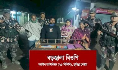 মাধবপুর সীমান্ত দিয়ে ভারতে অনুপ্রবেশের চেষ্টা, নারীসহ আটক ৬