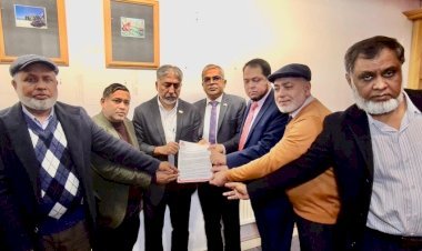 সিলেট-ম‍্যানচেস্টার ফ্লাইট বন্ধের প্রতিবাদে‌ ম্যানচেস্টারস্থ সহকারী হাইকমিশনে ইউ কে এন আর বি সোসাইটি’র স্মারকলিপি প্রদান