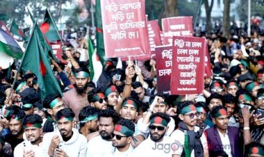 ‘দড়ি লাগলে দড়ি নে, খুনি হাসিনার ফাঁসি দে’