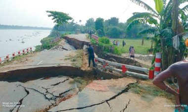 কুশিয়ারা নদীর ভয়াবহ ভাঙনে সড়কে যোগাযোগ বিচ্ছিন্ন