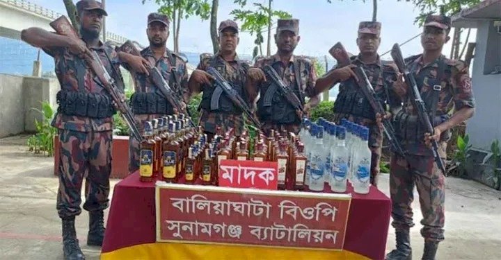 সুনামগঞ্জে সীমান্তে বিপুল পরিমাণ ভারতীয় মাদক জব্দ