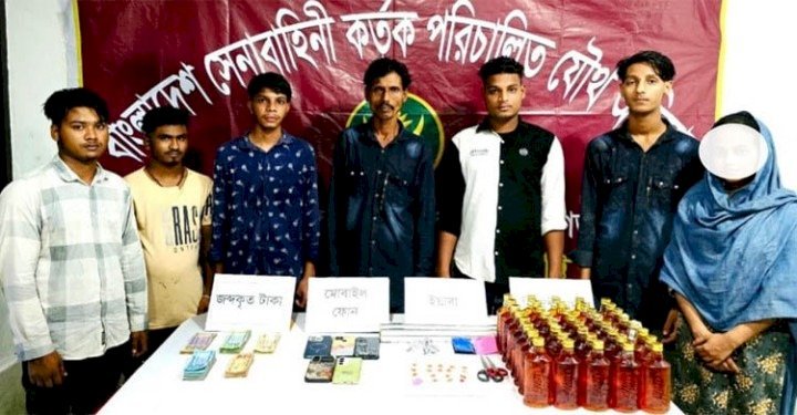 সিলেটে যৌথবাহিনী অভিযানে মাদকসহ এক পরিবারের ৪ জনসহ ৬ জন আ ট ক